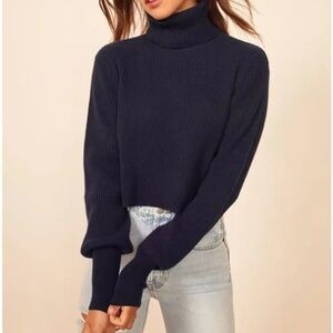 Reformation Luisa Cashmere Sweater Navy